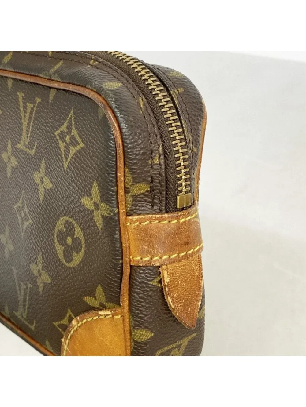 Louis Vuitton Clutch Monogram Marly Dragonne PM Brown